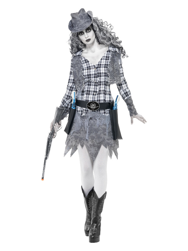 Ghost Town Cowgirl Costume, Grey