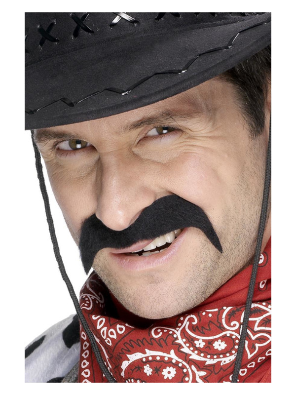 Cowboy Tash, Black, Self-Adhesive