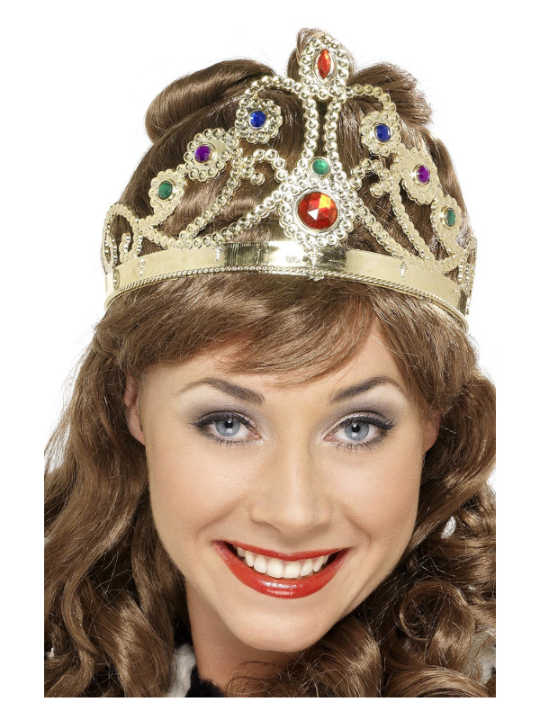 Jewelled Queen's Crown, Mixed Colours, Assorted Gold and Silver