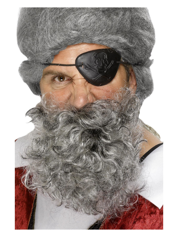 Deluxe Pirate Beard, Light Grey, Nylon