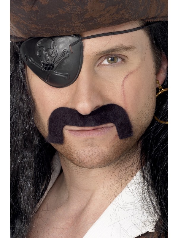 Pirate Tash, Black, Self-Adhesive