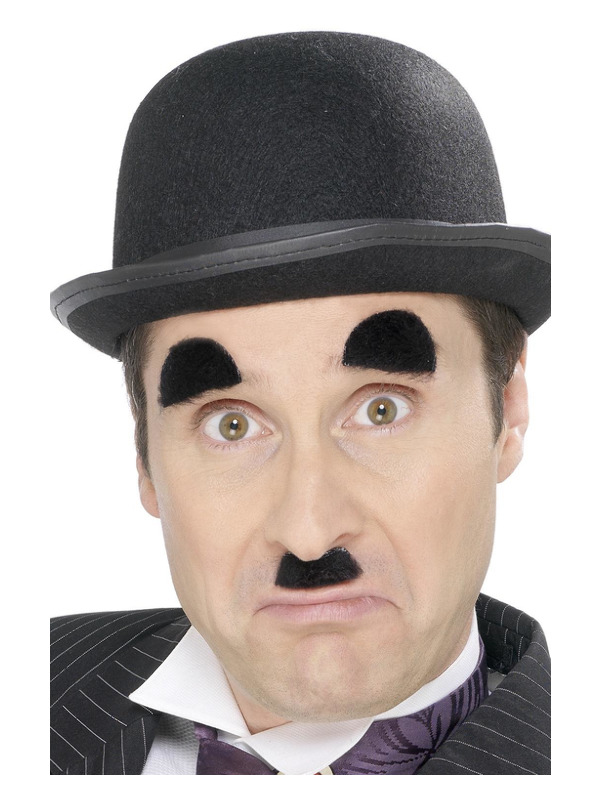 Chaplin Tash and Eyebrows, Black, Self-Adhesive