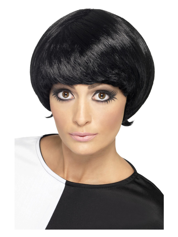 '60s Psychedelic Wig, Black, Short Bob