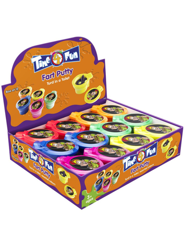 Fart Putty, Assorted Colours, Turd in a Toilet, 12