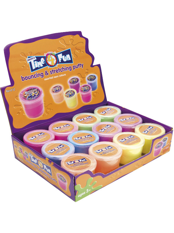 Bouncing and Stretching Putty, Assorted Colours, Neon 12