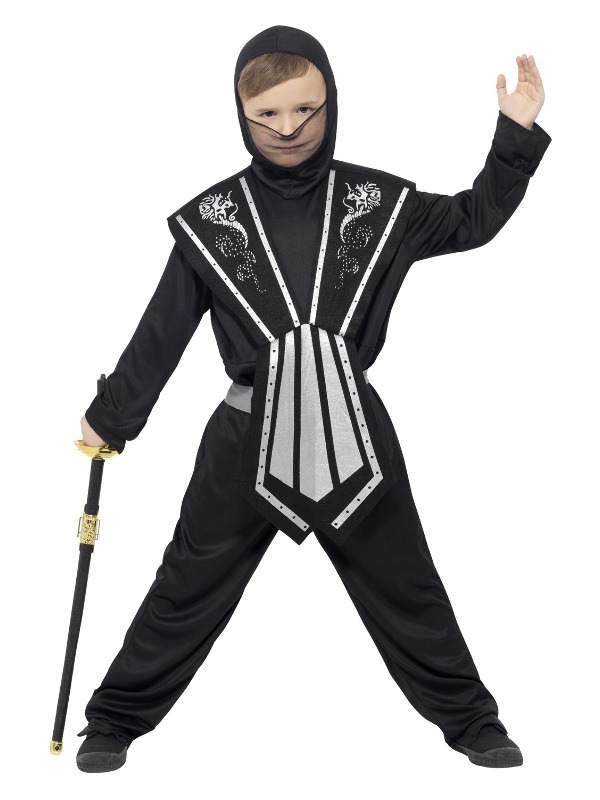 Ninja Costume, Black & Silver