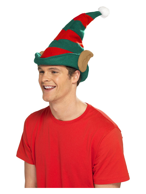 Elf Hat, Red & Green, with Ears