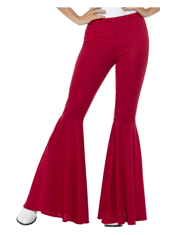 Flared Trousers, Ladies, Red