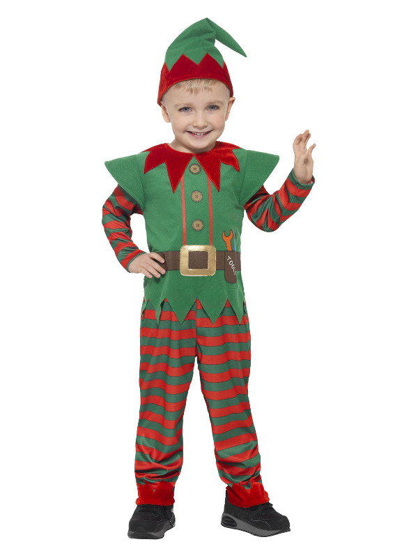 Elf Toddler Costume, Red & Green