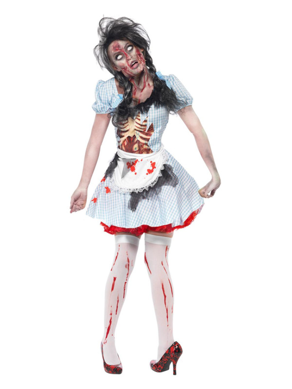 Horror Zombie Countrygirl Costume, Blue
