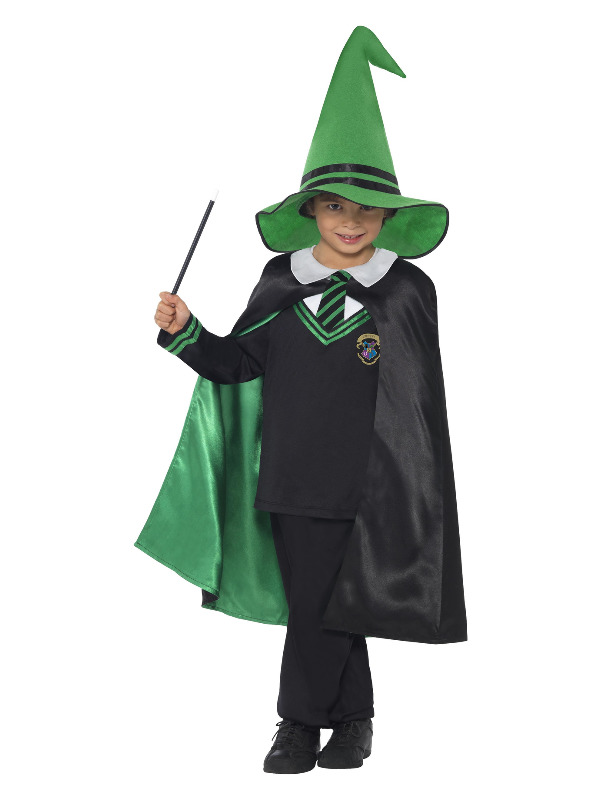 Wizard Boy Costume, Black & Green