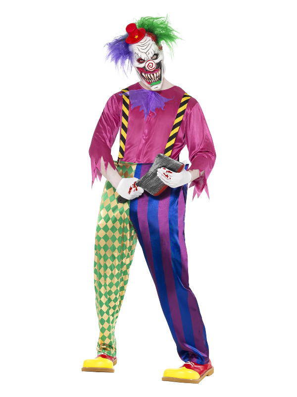 Kolorful Killer Klown Costume, Multi-Coloured