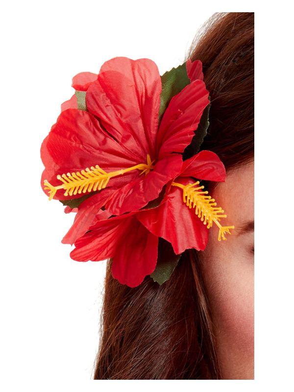 Hawaiian Flower Hair Clip, Red