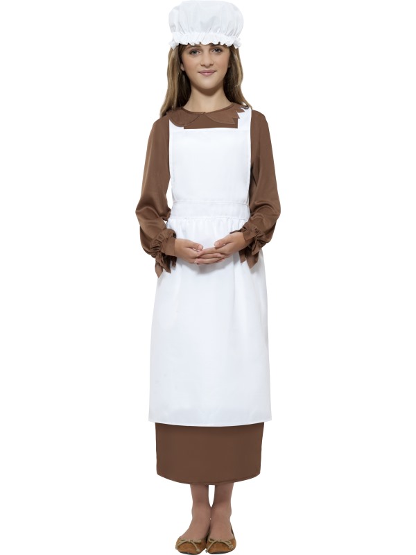 Victorian Kit, White, with Apron & Mop Cap