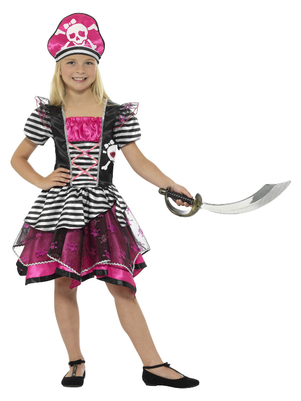Perfect Pirate Girl Costume, Black & Pink