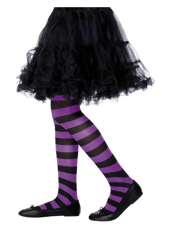 Tights, Purple & Black, Age 6-12