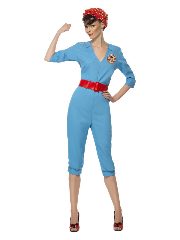 1940s Factory Girl Costume, Blue