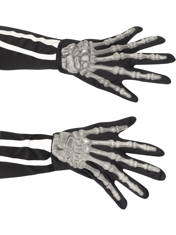 Skeleton Gloves, Adult, Black