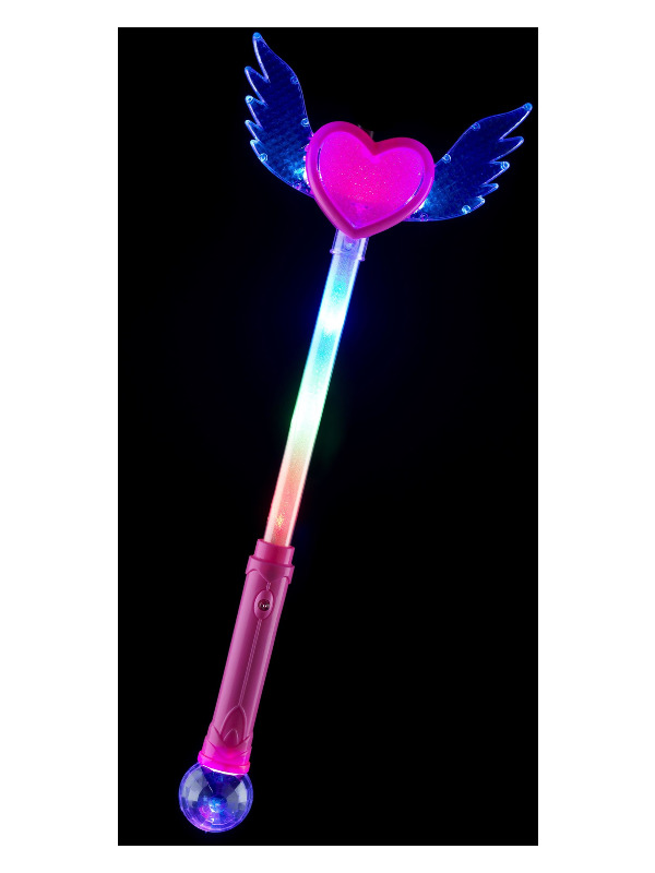 Heart Wand with Wings, Pink, Light Up, 38cm/15in