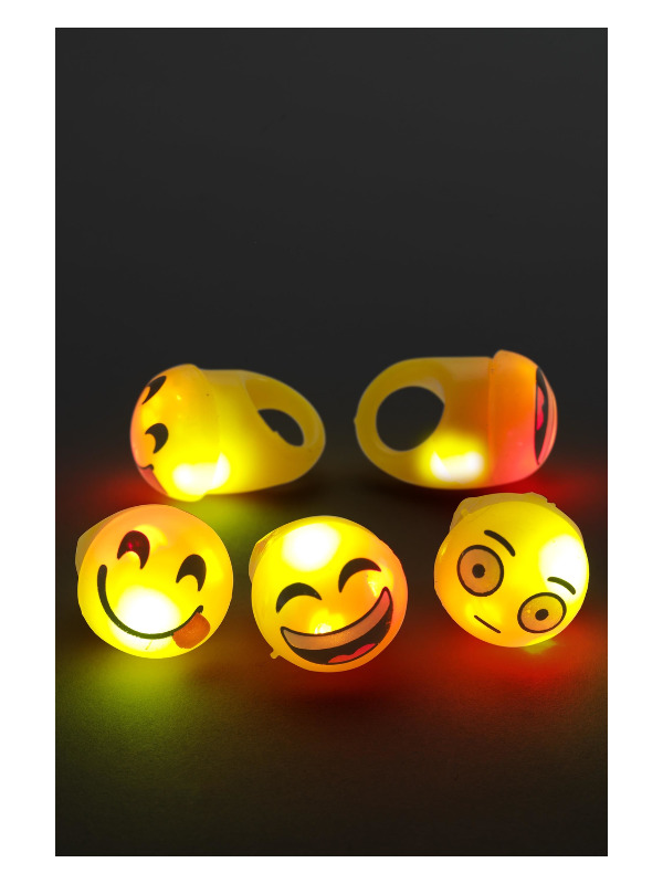 Flashing Cartoon Face Rings, 36