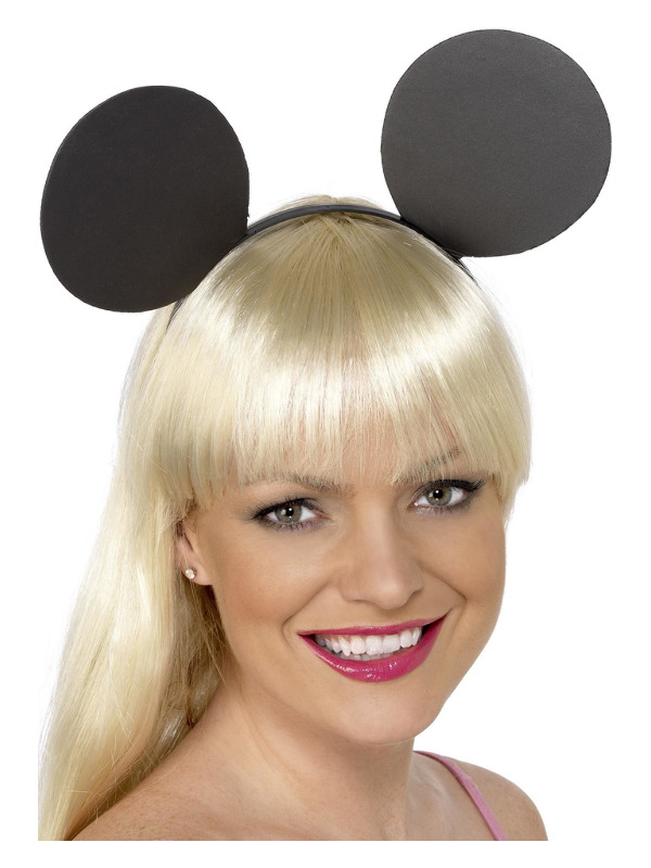 Mouse Ears on Headband, Black, EVA