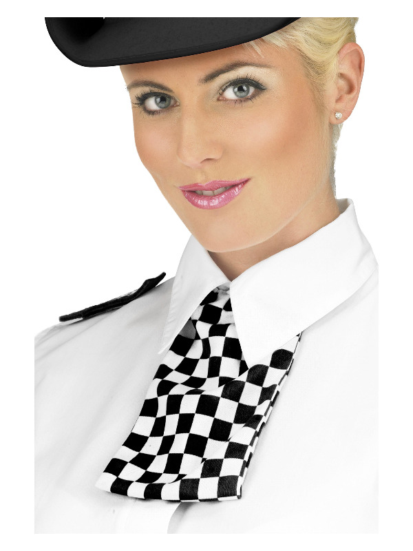 Policewoman's Set, Black & White, with Collar, Scarf and Epaulettes