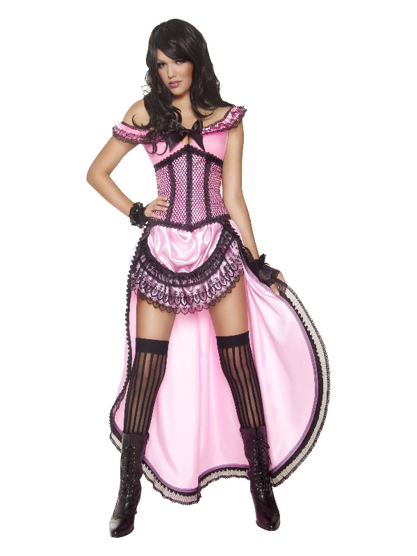 Western Authentic Brothel Babe Costume, Pink