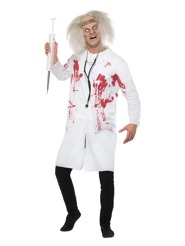 Doctor's Coat with Blood, White
