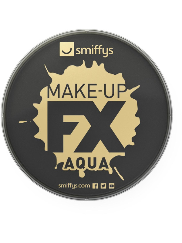 Smiffys Make-Up FX, Black, Aqua Face and Body Paint, 16ml, Water Based