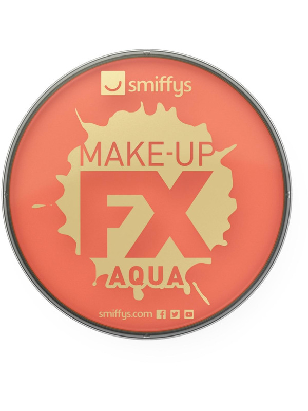 Smiffys Make-Up FX, Orange, Aqua Face and Body Paint, 16ml, Water Based