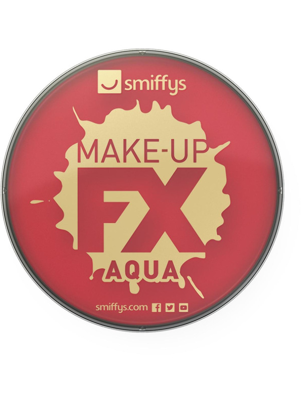 Smiffys Make-Up FX, Red, Aqua Face and Body Paint, 16ml, Water Based