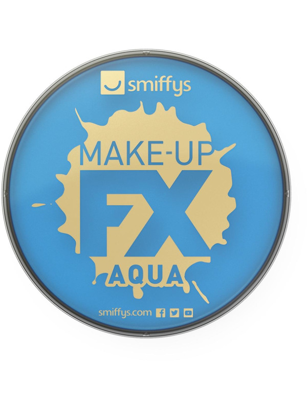 Smiffys Make-Up FX, Pale Blue, Aqua Face and Body Paint, 16ml, Water Based