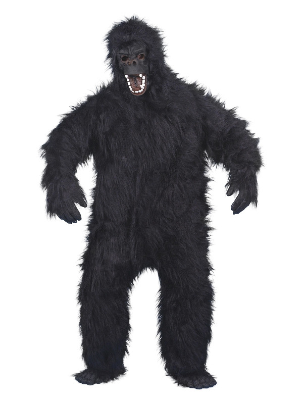 Gorilla Costume, Black, with Bodysuit, Mask, Hands & Feet