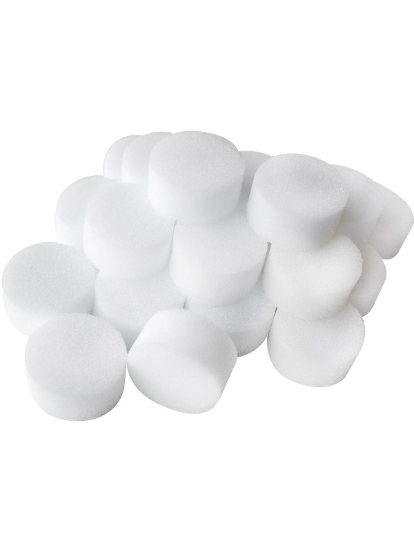 Smiffys Make-Up FX Essentials, Foam Cosmetic Sponges, White, Bag of 25