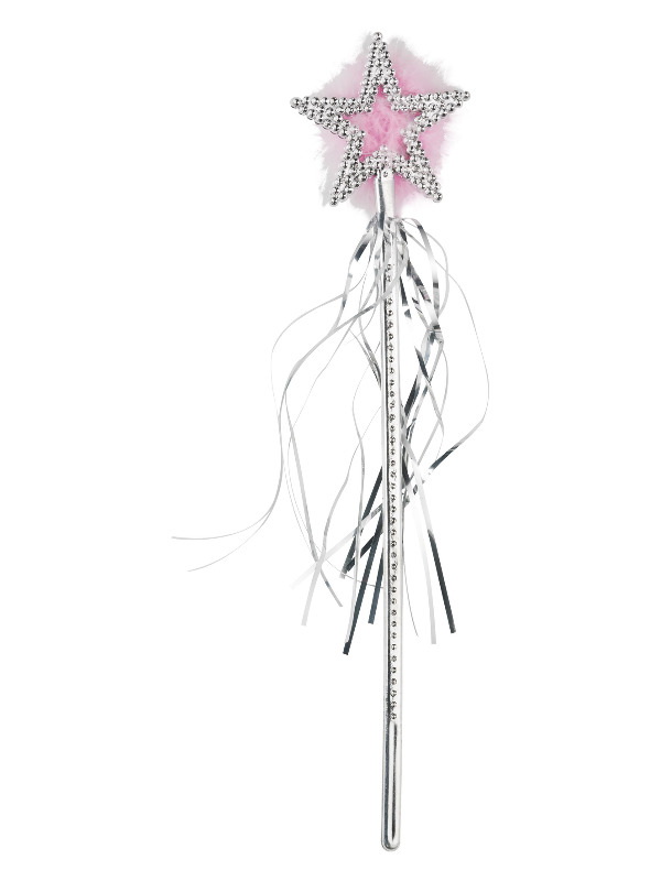 Star Wand, Silver, Marabou and Tinsel