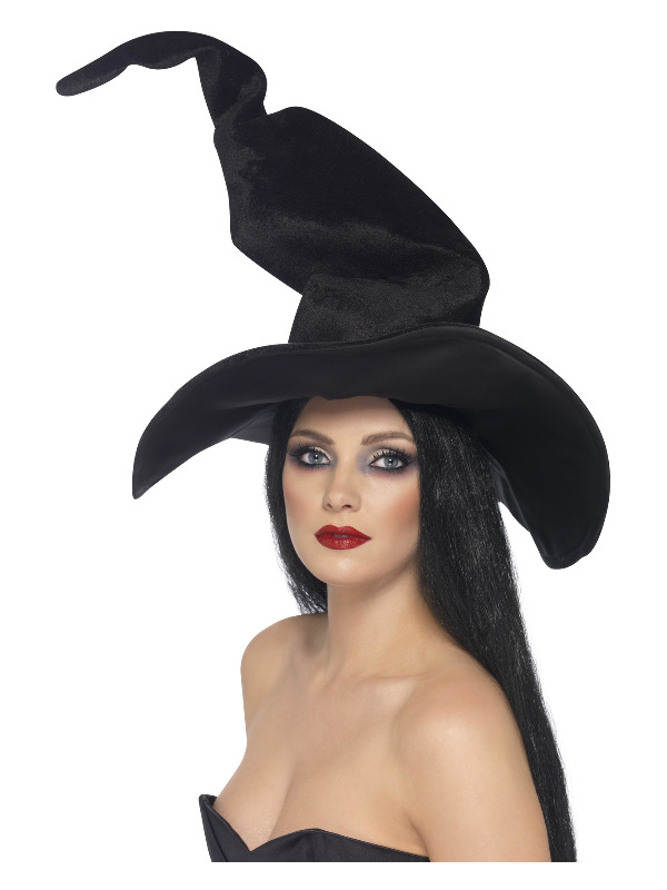 Witch's Hat, Black, Tall & Twisted, Velour