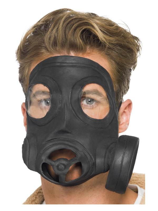 Gas Mask, Latex, Black