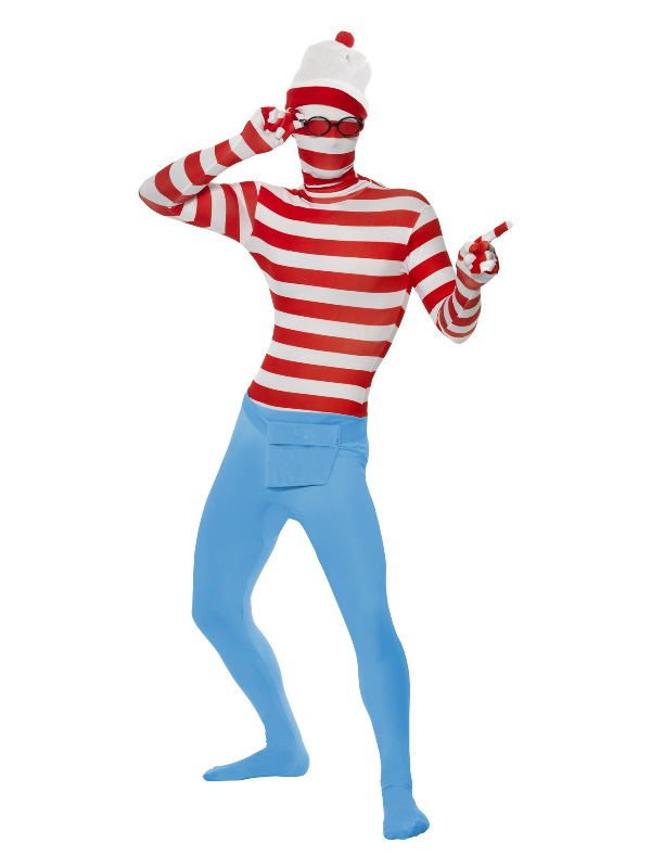 Where's Wally? Second Skin Costume, Red & White