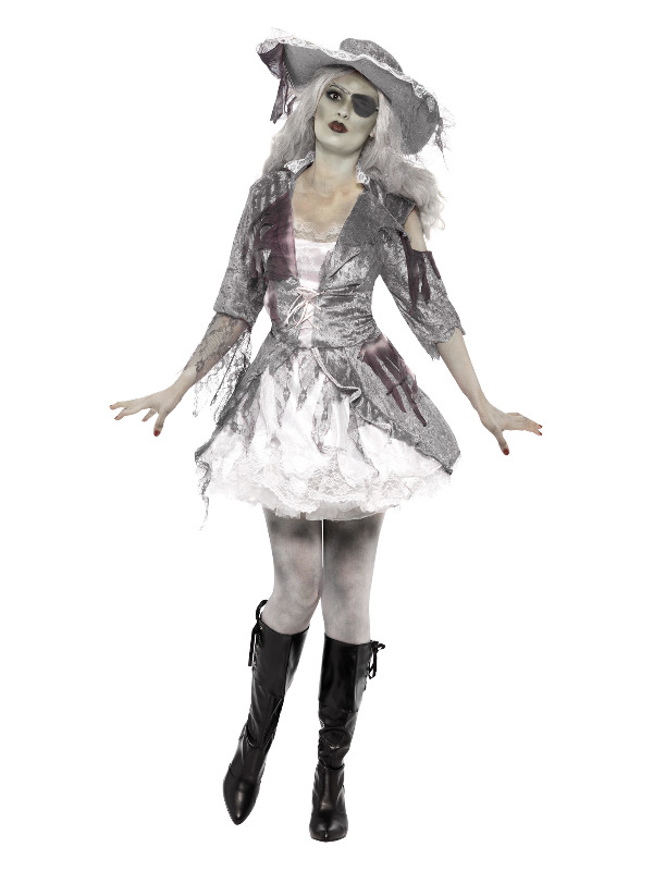 Ghost Ship Pirate Treasure Costume, Grey