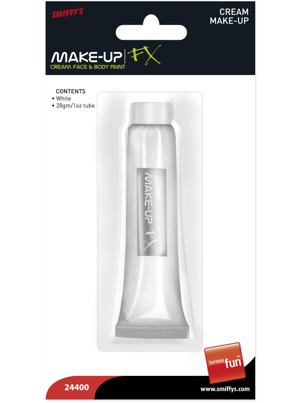Smiffys Make-Up FX, Aqua Cream Make-Up, White, 28ml/1oz Tube