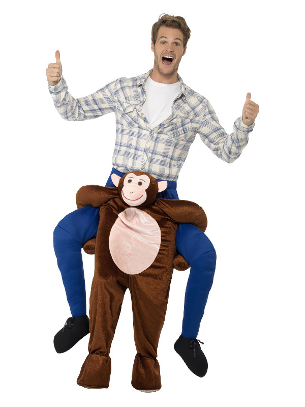 Piggyback Monkey Costume, Brown, One Piece Suit with Mock Legs