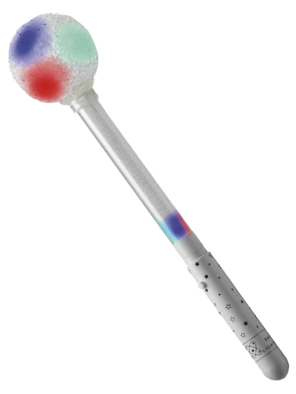 Flashing Baton, Multi-Coloured, with Ball, 29cm / 11in