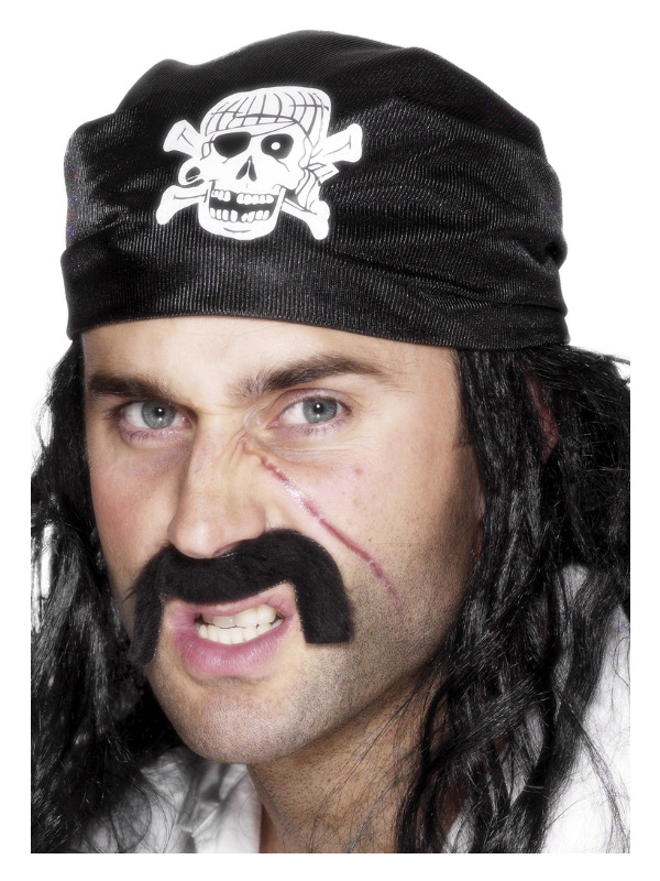 Pirate Bandana, Black, with Skull & Crossbones