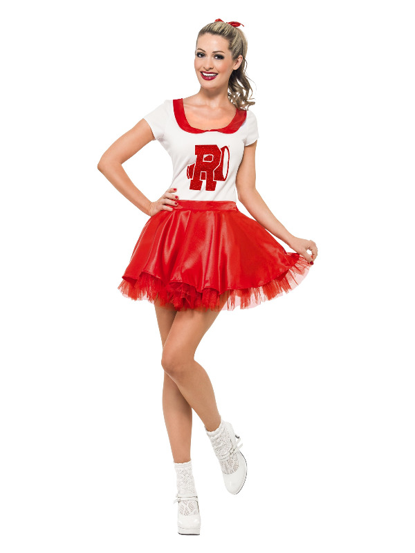 Sandy Cheerleader Costume, Red & White