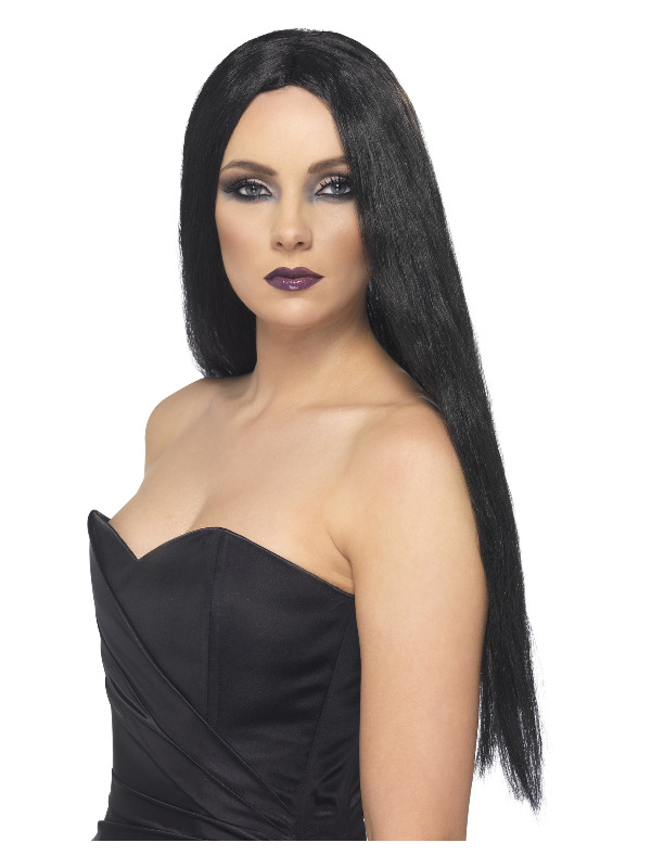 Witch Wig, Black, 61cm Long