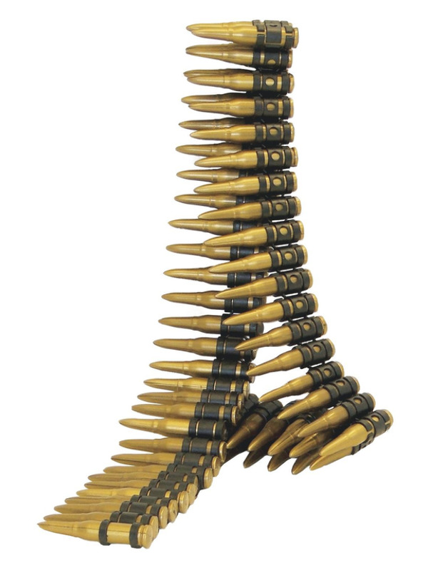 Bullet Belt, Gold, 96 Bullets, 150 cm Long