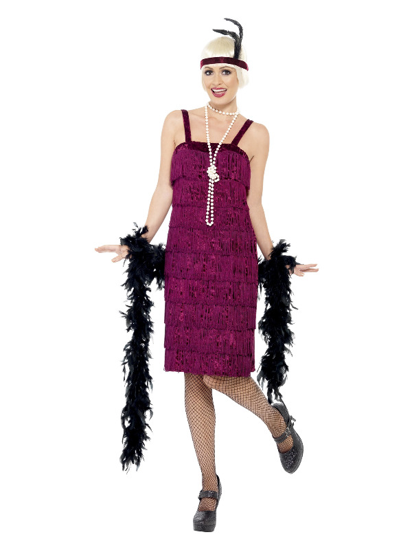 Jazz Flapper Costume, Burgundy