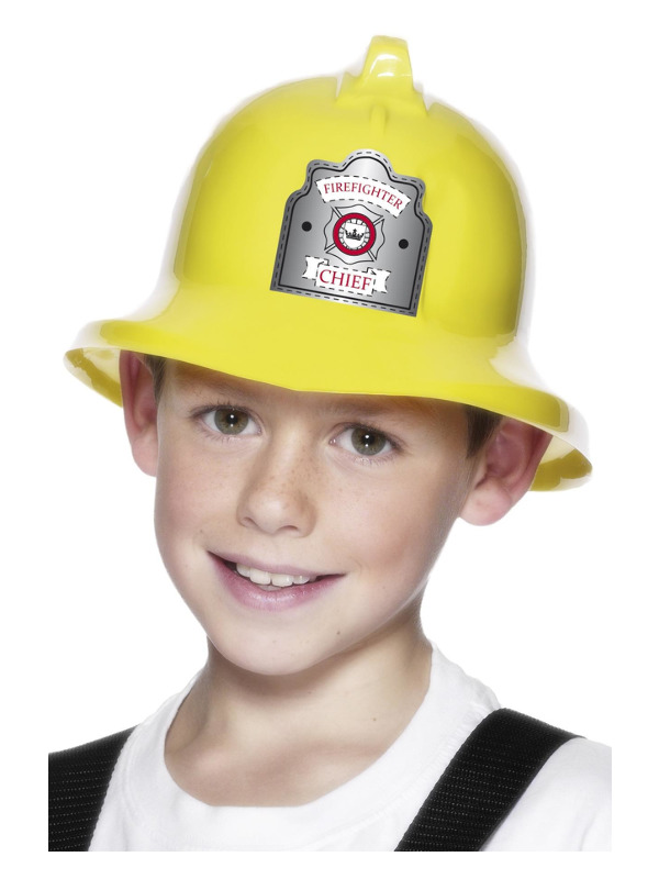 Fire Fighter Hat, Yellow, with Badge