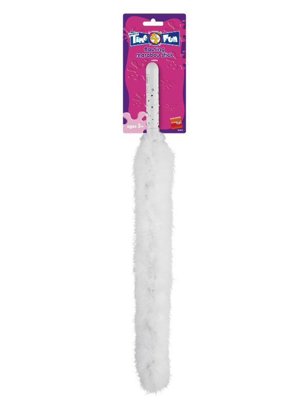 Flashing Marabou Stick, White, 48cm / 19in