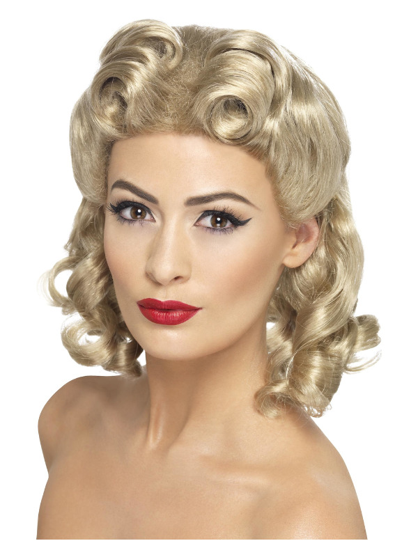 40s Sweetheart Wig, Blonde, with Curls